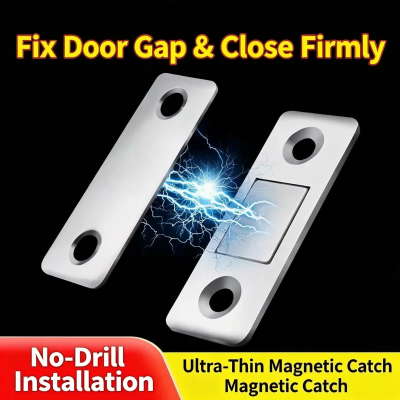 Self Adhesive Magnetic Catch, Ultra Thin Strong Magnet Suction for Wardrobe Sliding Door, Drawer & Cabinet