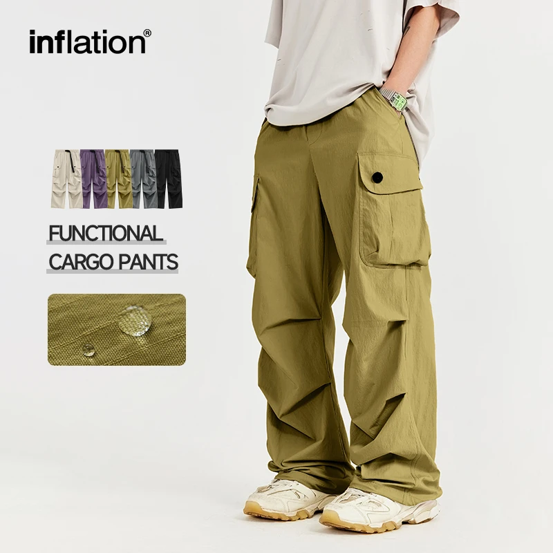 

INFLATION Multipockets Cargo Pants Spring Trendy Outdoor Loose Fit Trousers Plus Size