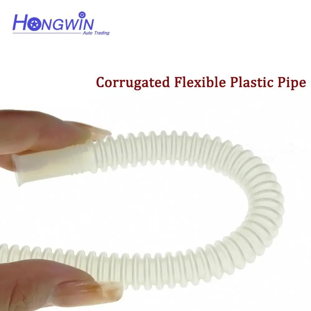 ID OD: 8*10*8 10 15 20 25 30CM White Color Nylon Tube Fule Line Bellows Corrugated Pipe For Fuel Pump Plastic Universal