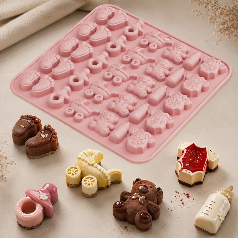Maternal and Child Pacifier Baby Series Baking Mousse Cake Easy To Release Chocolate Silicone Mold Cake Decorating Tools  Molds