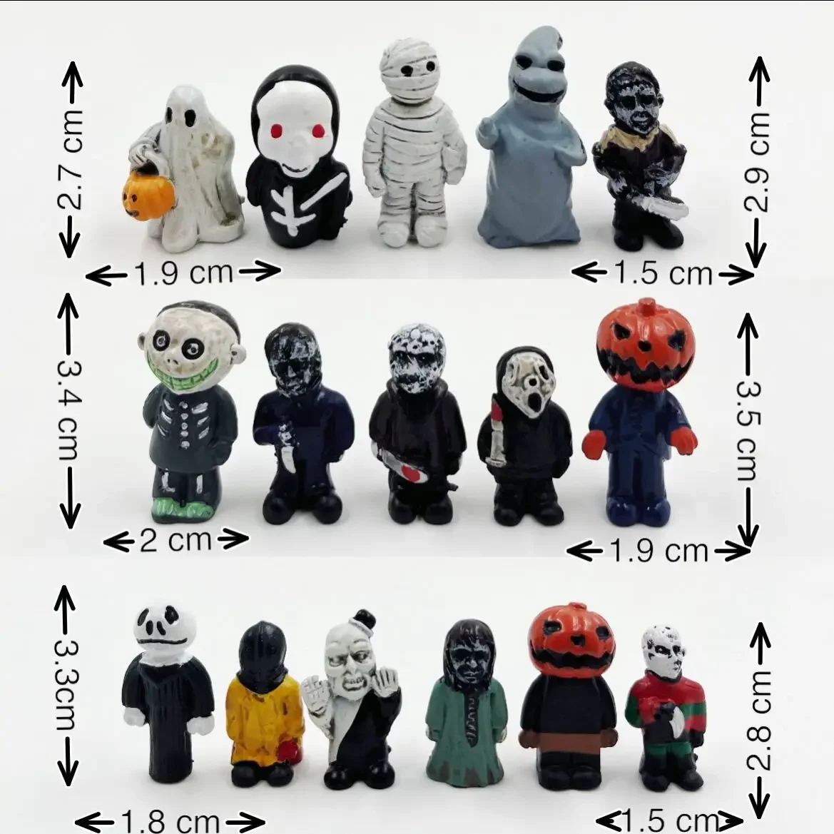Motosierra de Halloween de 16 piezas, figura de mano de la serie de películas de terror, muñecas de Halloween de Jason Michael Freddy