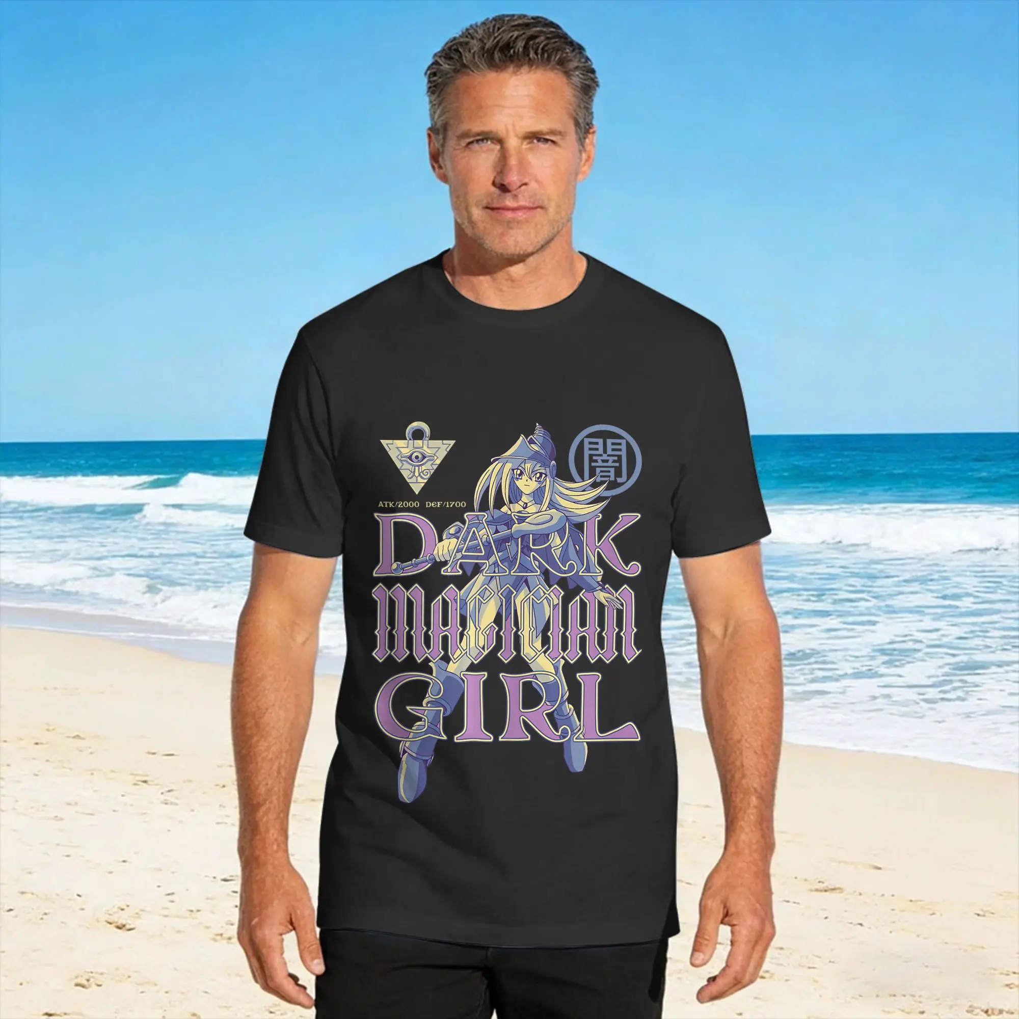 Dark Magician Girl Modern Portrait Cards Anime T-Shirt Beach Vintage T Shirts 100 Cotton Leisure Tshirt For Male Custom DIY Tees