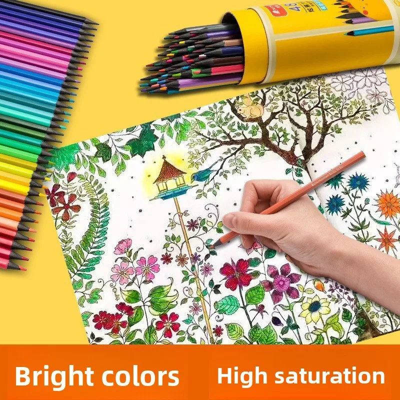 Erasable Hexagonal Colored Pencil Set, 48 Assorted Colors, School Supplies for Kids Hand Drawing & Coloring