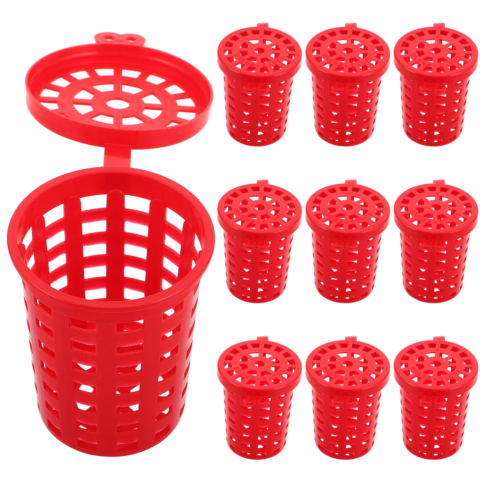 

10 Pcs Bait Cage Thrower Gear Fish Trap Cup Crab Carp Fishing Red Eel Shrimp Net Device