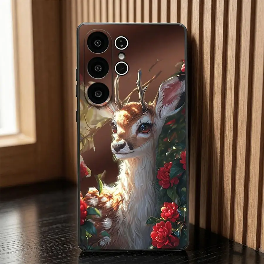 Phone Cover Case for Samsung Galaxy S26 Ultra Note 20 8 9 10 S21 FE S26+ S24+ S24 S25+ S25 Plus S23 S10 S9 S20 Fawn Surrounded