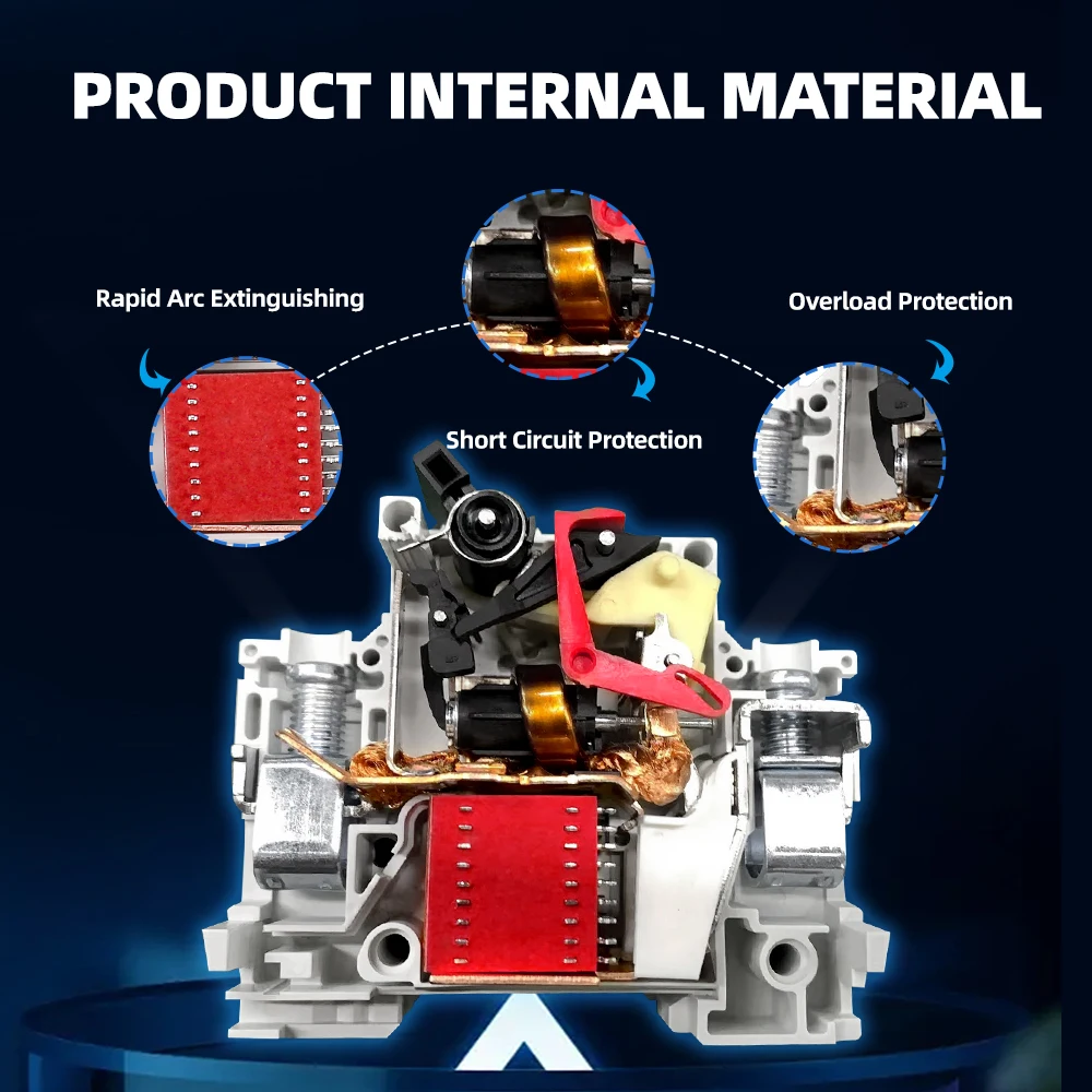 AC MCB 2P 230V Mini interruttore interruttore aria 80A 100A 125A sovraccarico cortocircuito proteggere la protezione capacità di interruzione 10KA