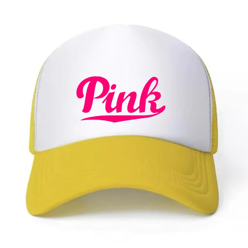 Kids Boys Girls Teen Hats Pink Brand Print Sports Shade Baseball Cap 58CM Breathable Beautiful Girls Fashion Charming Casual Hat