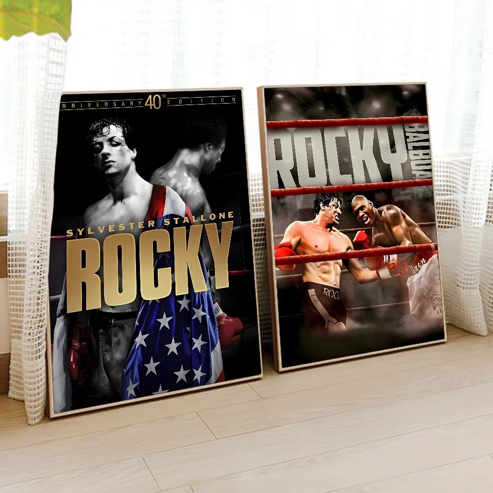 Rocky Balboa Boxing Fitness Vintage Posters Sticky Retro Kraft Paper Sticker DIY Room Bar Cafe Stickers Wall Painting