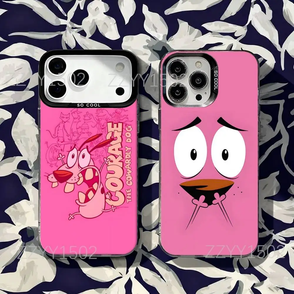 

Dog C-Courage The C-Cowardly Phone Case For iPhone 17,16,15,14,13,12,X,8,Pro,Max,Plus,SE4,Air,Mini HD Black IMD Matte