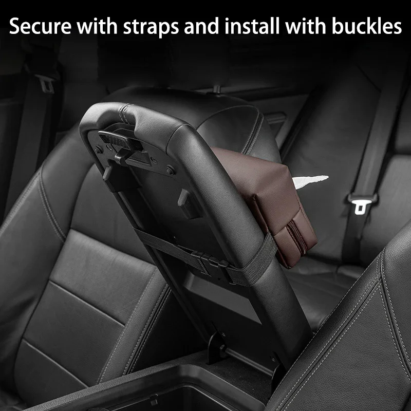 Car Tissue Holder, car armrest box leather paper bag napkins, Car car rear seat back Tissue Box Organization