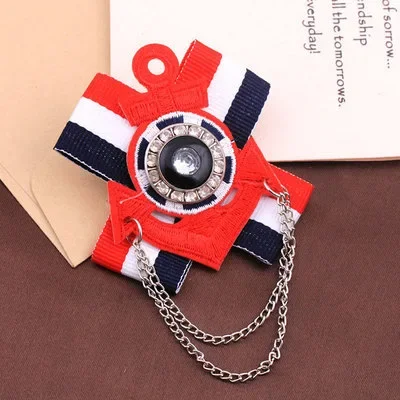 خمر الذهب اللون التعادل دبابيس التطريز كريستال شارة بروش مع سلسلة - الرجال التلبيب دبوس لبدلة قميص التعادل الملحقات #4