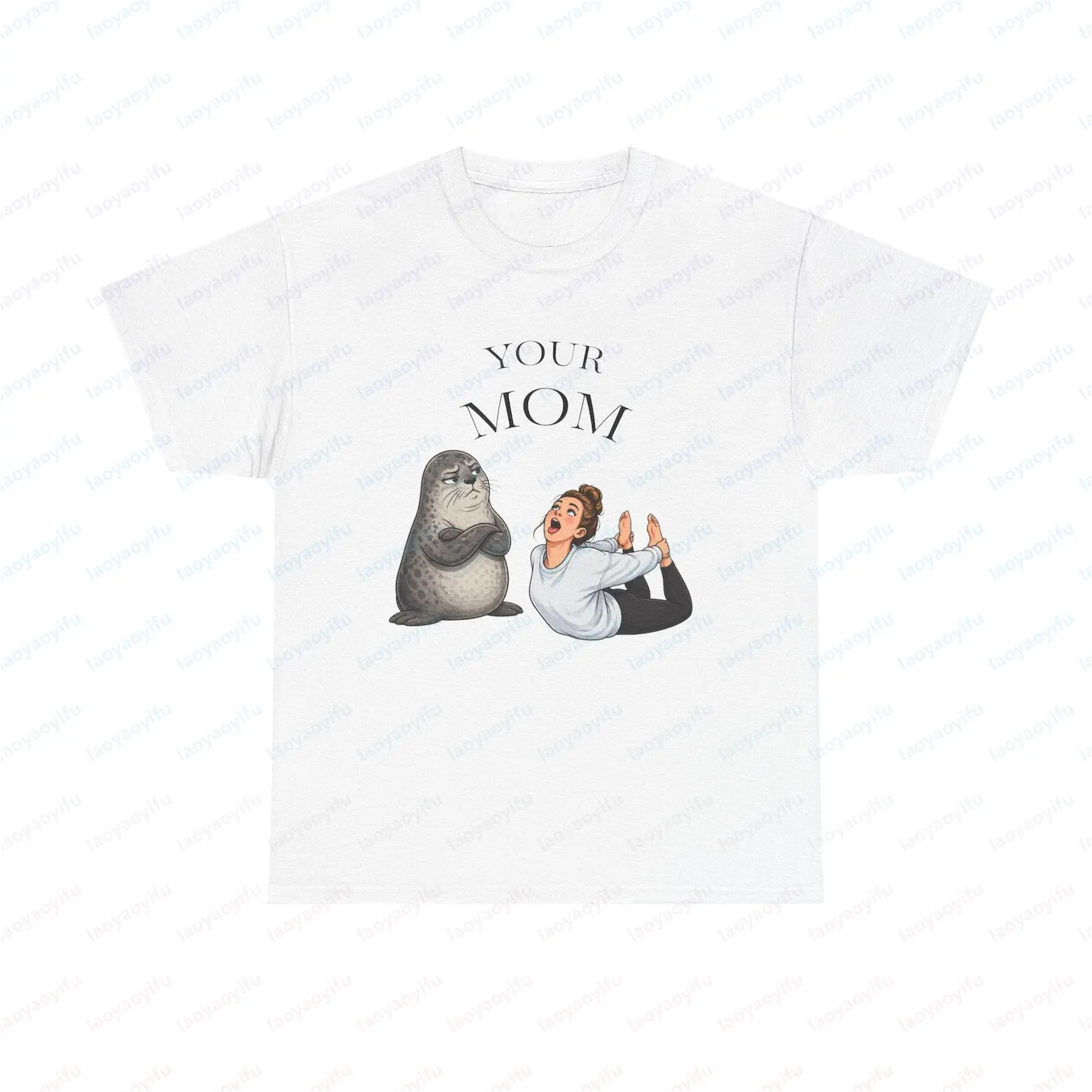 Your Mom Sealion Tee 2026 Mom Shirt Funny Meme Cotton T-Shirt Gen Z Humor Viral Joke Shirt Trend Tee Breathable Casual  Tops