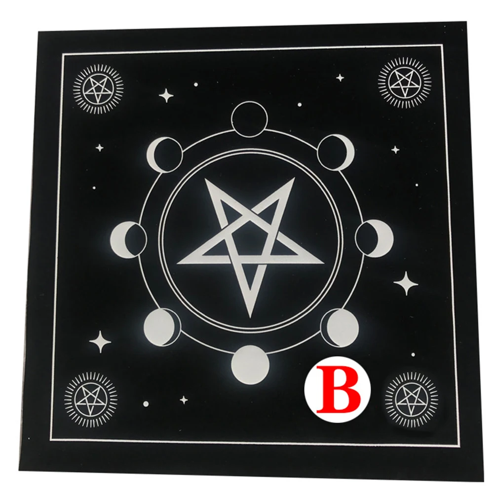 

Tarots Tablecloth Astrology Oracles Board Game Mat 49x49cm Rune Divinations Table Cover Square Shape for Board Game