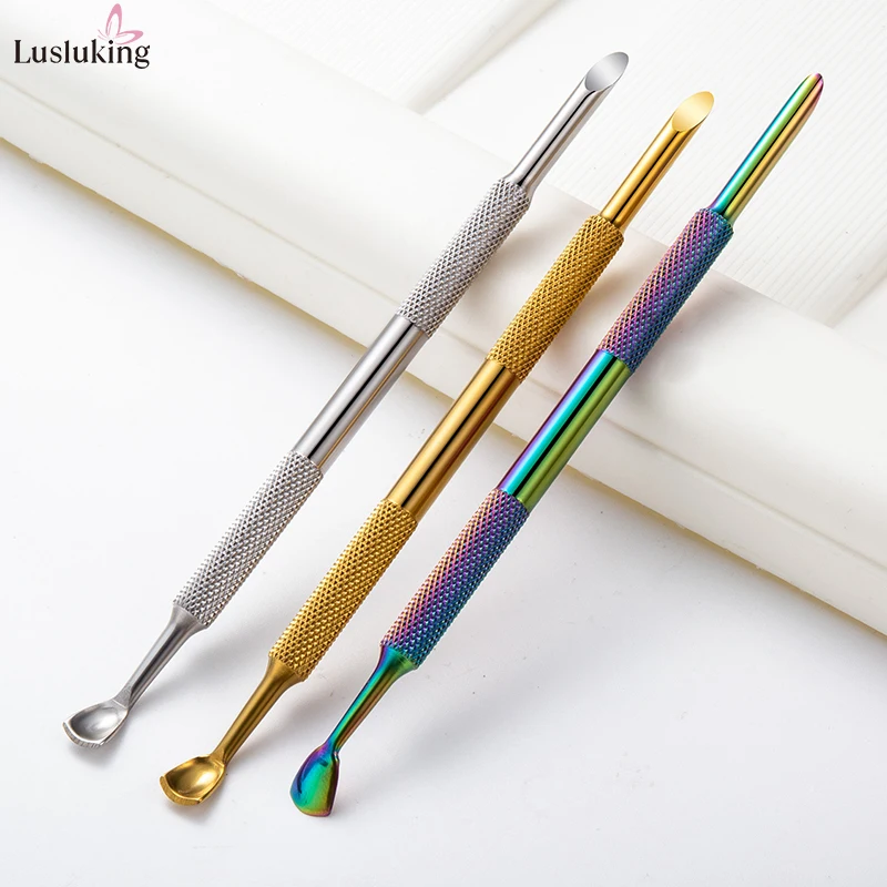 Manicure Stainless Steel Cuticle Pusher Horseshoe Nail Cuticle Pusher Self-adhesive Sandpaper Polish Removal Nail Polish Gel