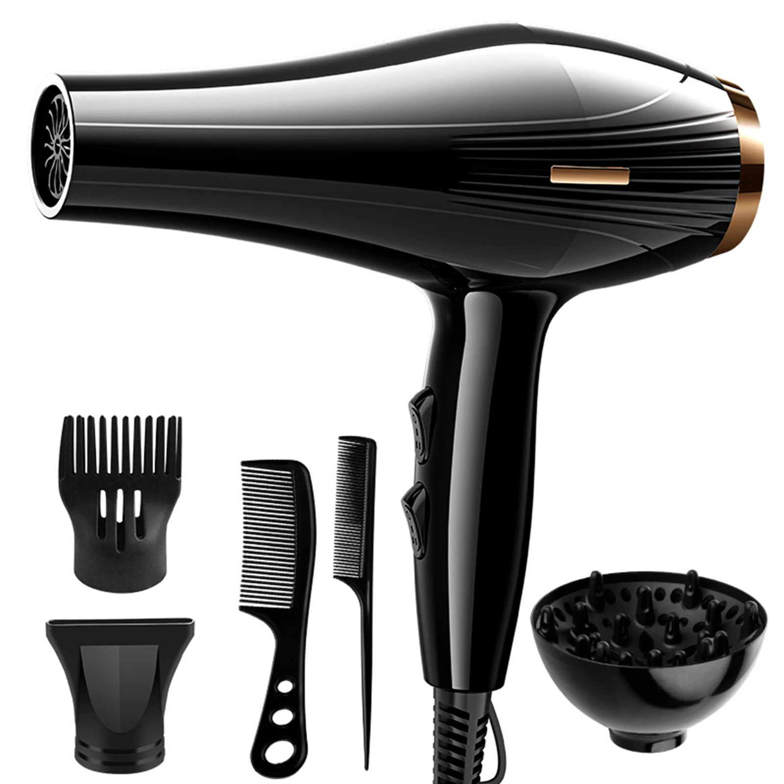 220V Haartrockner Professioneller 2200W Leistungsstarker Föhn mit Bürste für Friseure und Salons – Detail 2