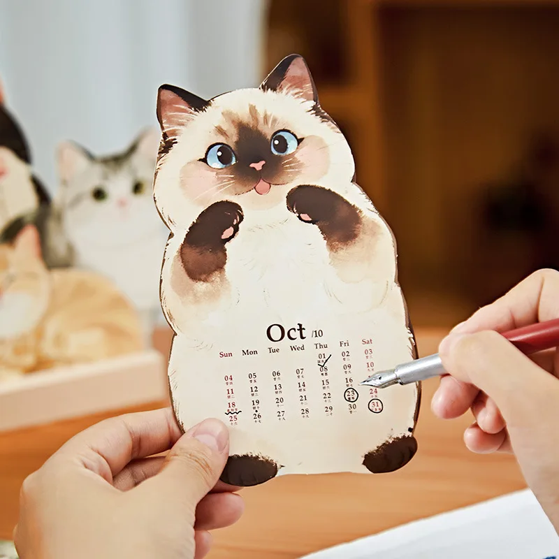 2026 لطيف القط الكلب ثلاثية الأبعاد التوضيح أجندة مكتبية /رزنامة مكتبية الجدول مخطط جدول الأعمال السنوي المنظم مذكرة ملاحظات مكتب المدرسة الجدول اليومي #6