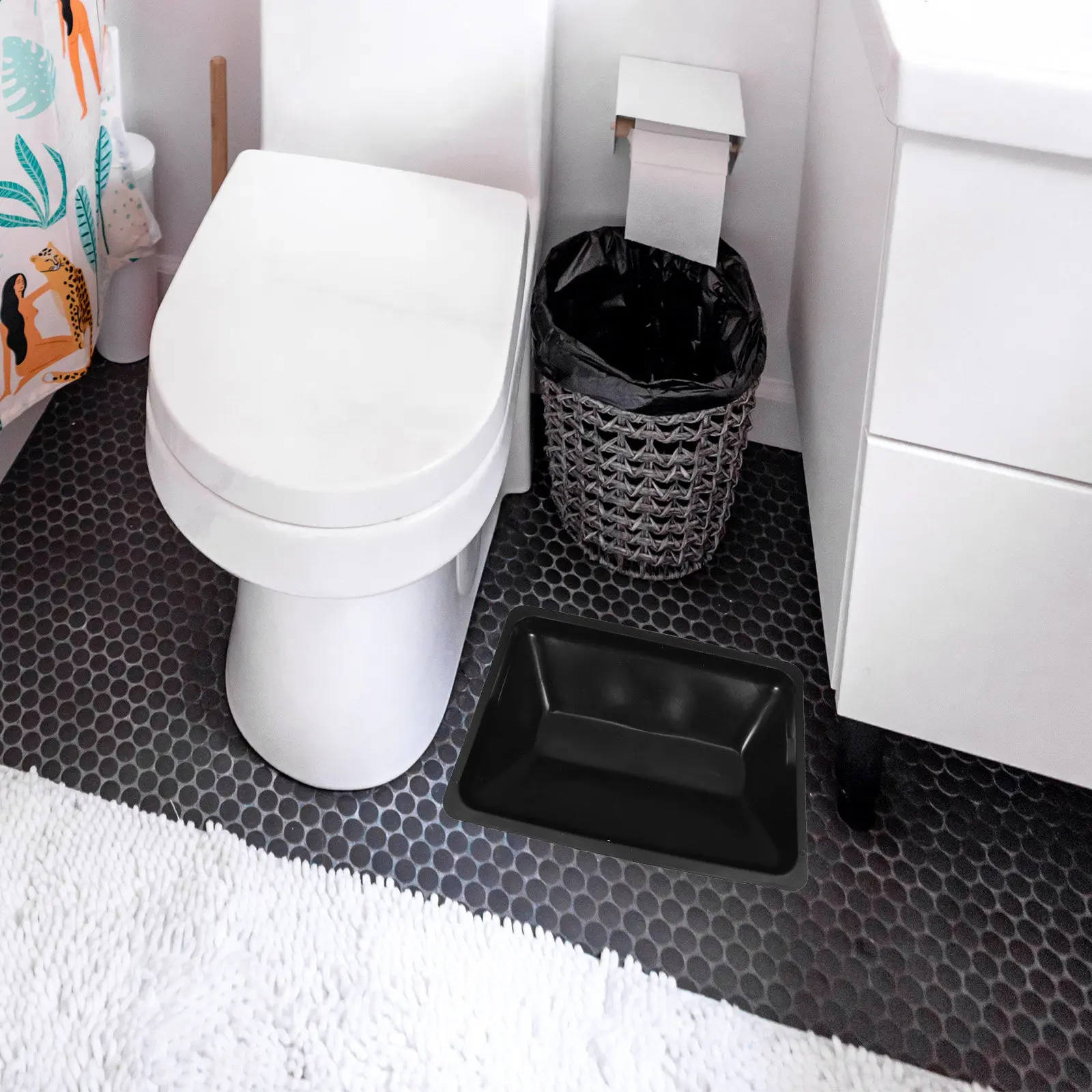 Reusable Plastic Commode Pan Portable Bedside Toilet for Elderly Adults Bedridden Patients High Back Support Wide Seat Low