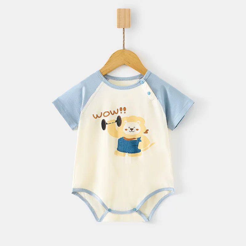 Baby Short Sleeve Onesie Summer Ice Dora Jumpsuit Newborn Baby Ultra-Thin Breathable Triangle Rompers Romper