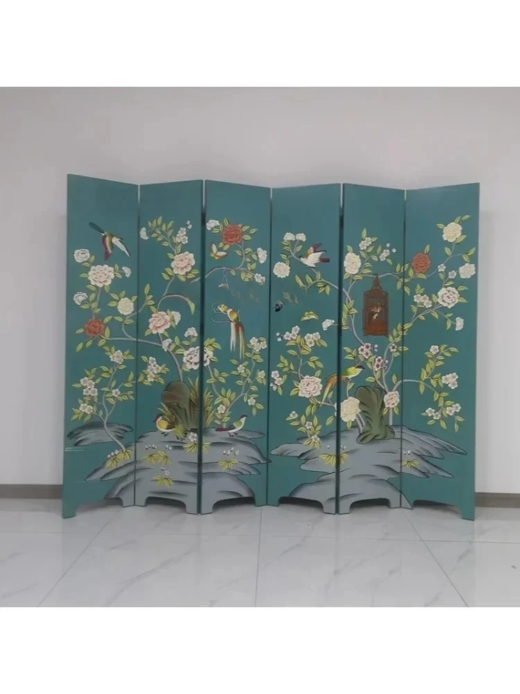 

S Китайский экран Чистая ручная перегородка для рисования Гостиная Сюань Складной лак Картина Мобильный офис Отель Декоративная живопись