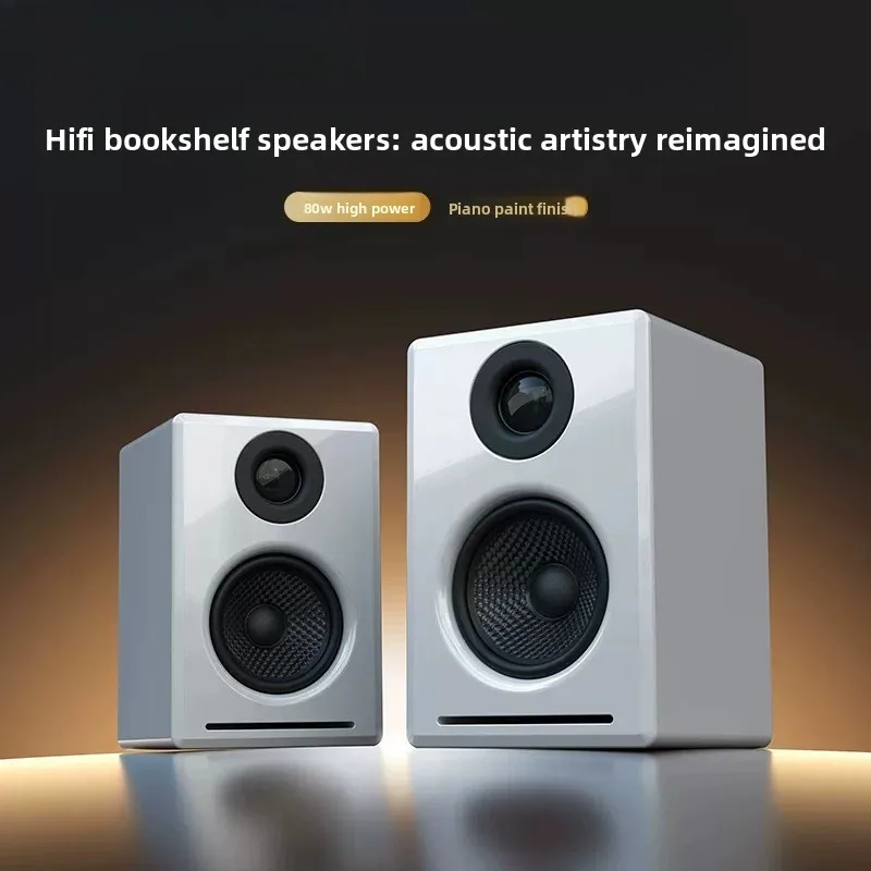 For OHAYO V12 Desktop Speaker, 60W Bluetooth Speaker with 2-Way Drivers & Wooden Enclosure