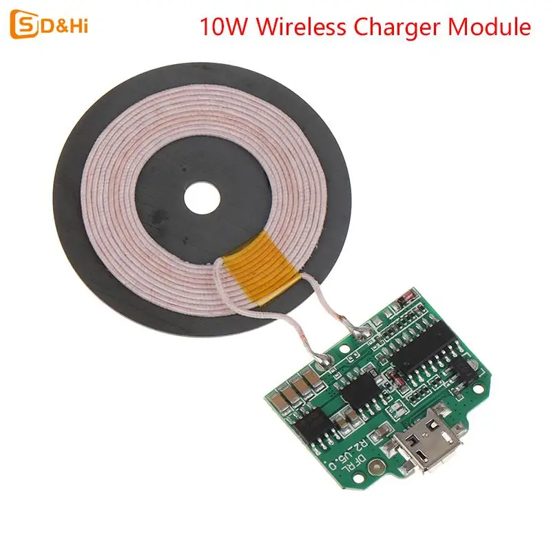 New 1PC 10/15W QI Wireless Charger Module Micro Type-C Transmitter PCBA Circuit Board Coil for K8/K9