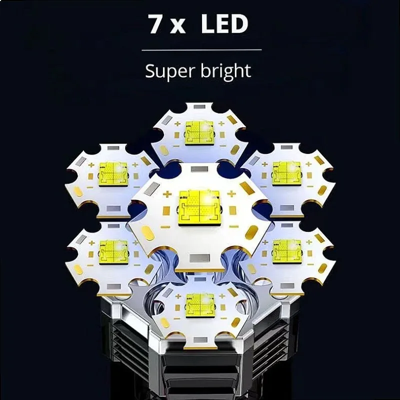 USB Rechargeable LED Searchlight High Power Ultra Bright Outdoor Handheld Emergency Lamp
