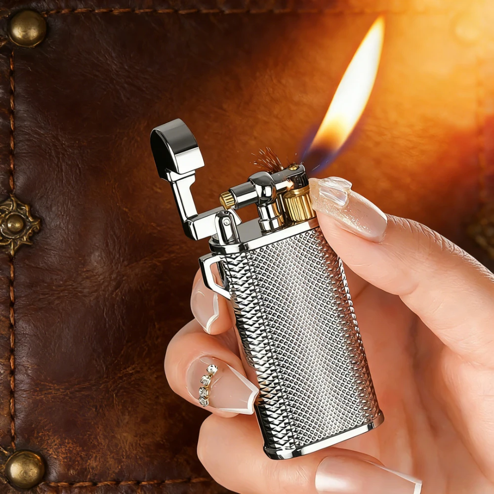 

Portable Retro Butane Lighter Flint Grinding Wheel Refillable Gas Soft Flame Lighters Smoke Accesoires Gadgets for Men