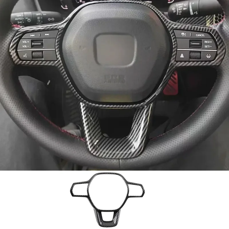 

For Honda Accord 11th 2023，For Honda Civic 11th 2022 Car Accessories ABS Carbon Fiber Inner Steering Wheel Cover Trim Frame