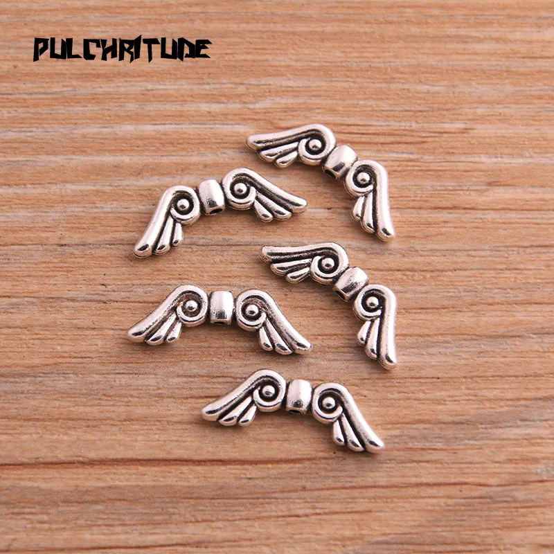 20Pcs 10 Styles Antique Silver Color Wing Bead Spacer Bead Charms Kit For Diy Beaded Bracelets  Jewelry Handmade Making