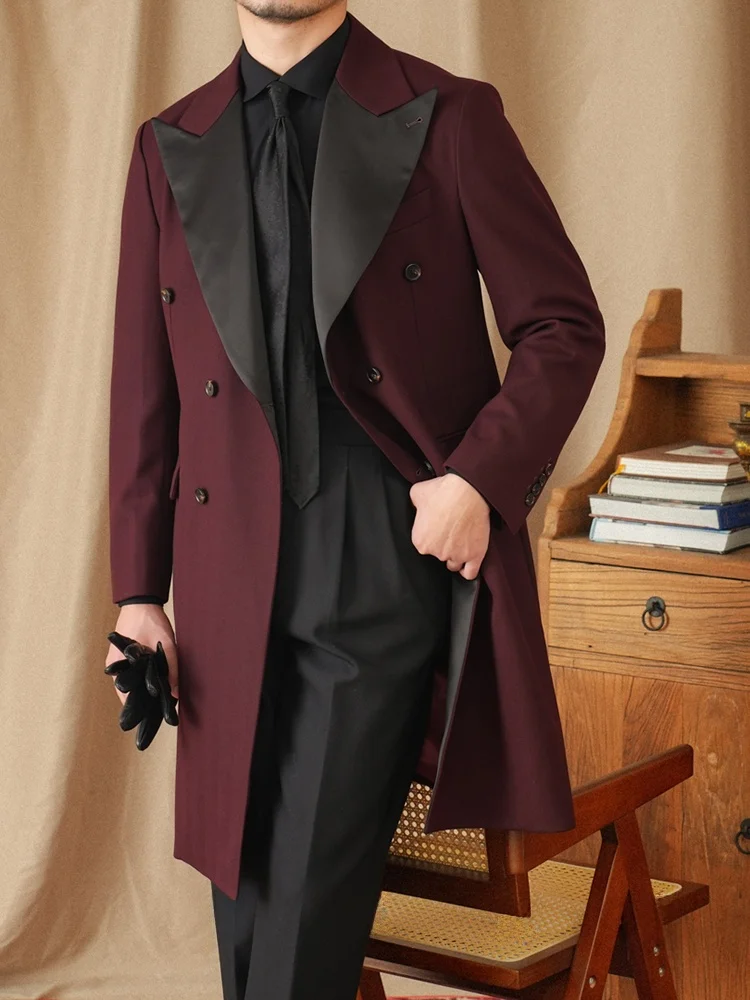 

Мужской длинный тренч Ele для свадебных церемоний: модная верхняя одежда, создающая эффектное впечатление. Мужская куртка Deer Tee Sli Coat