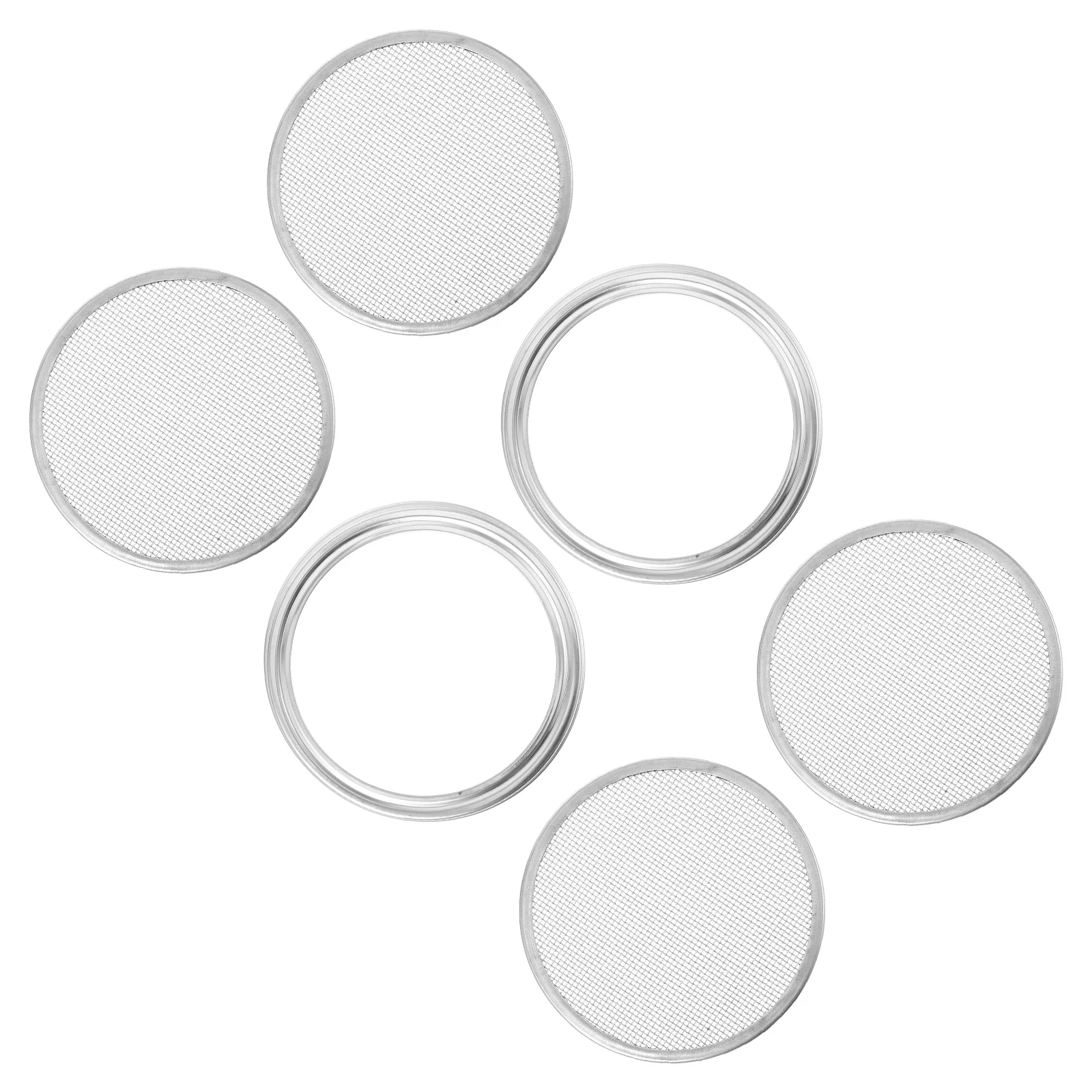 

6Pcs Stainless Steel Mesh Lid 86Mm Sprouting Lids for Wide Mouth Mason Jars Easy Fit Sprout Growing Kit Jar Filter Screen