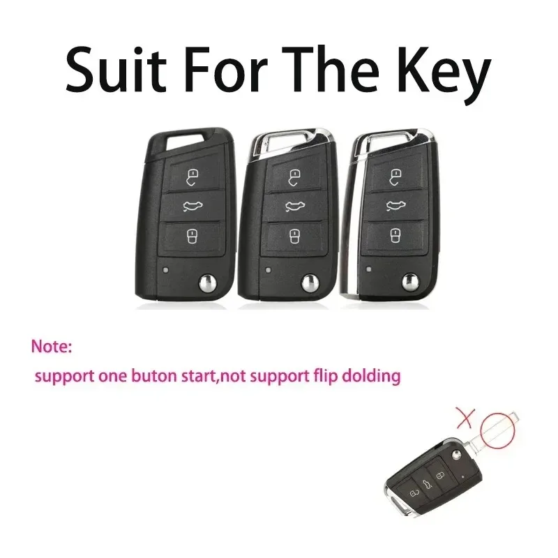 For VW Tiguan Car Model Key Case for MK7 VII Tiguan MK2 Polo Skoda Octavia A7 Kodiaq Seat Ateca Leon Car Key Cover Fob Keychain