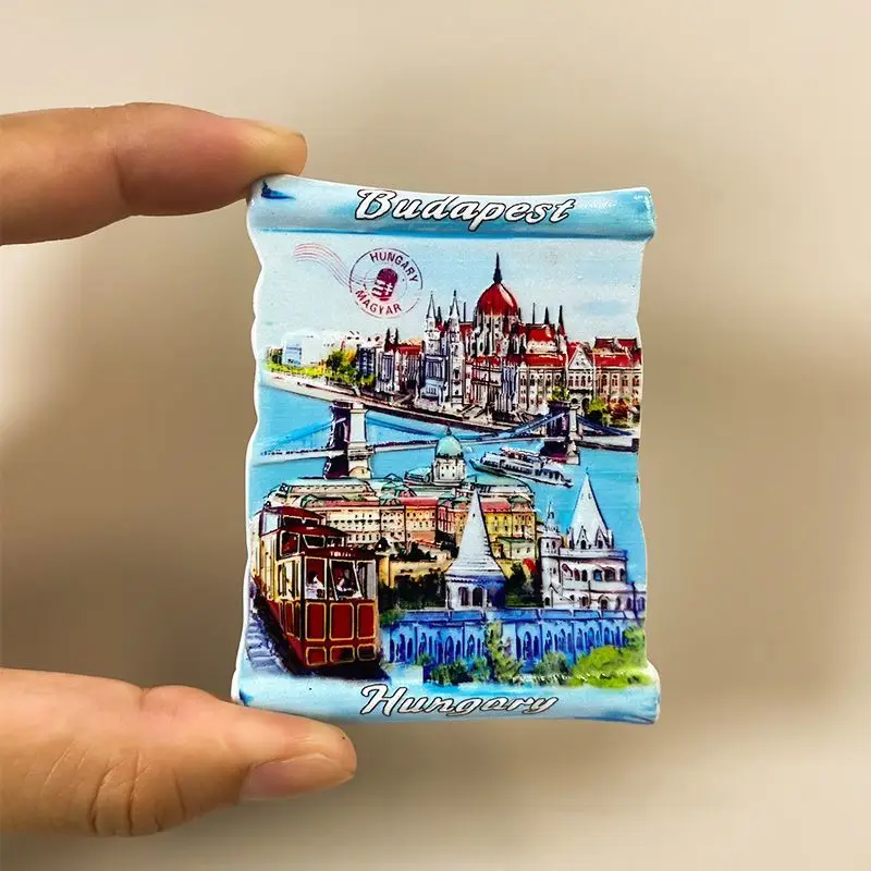 

Hungary Budapest Landmarks Tram Parliament 3D Resin Fridge Magnets Imanes Nevera Aimants Frigo Cute Home Decor Items