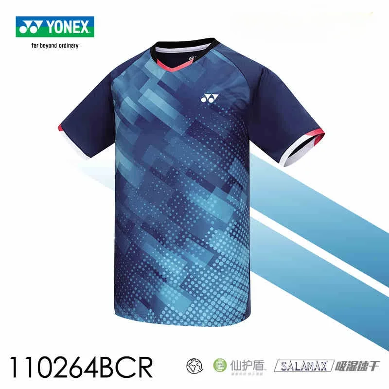 

YONEX New Badminton Tennis Wear Sports T-shirts Short-sleeved Comfortable Breathable Sweat-absorbent Quick-drying Tops Durable