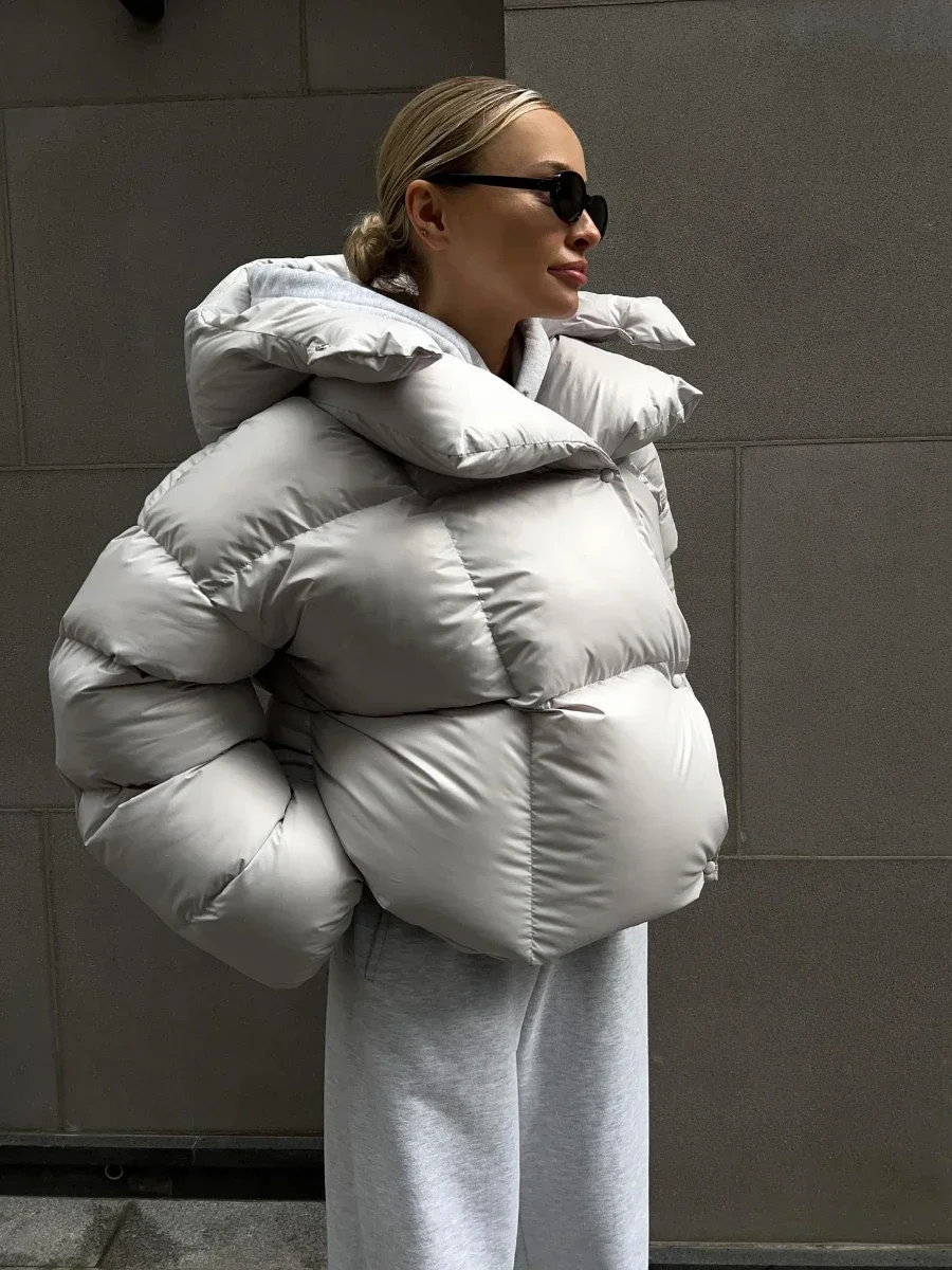 Giacca trapuntata di nuova moda da donna Cappotto parka allentato invernale Giacca da pane vintage Capispalla da ufficio Piumini in cotone caldo da donna