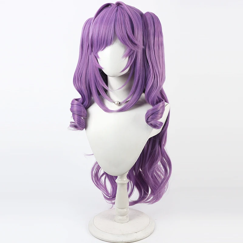 Sakihane Huya Cosplay Wig Vtuber Purple Wavy Long Synthetic Hair Heat Resistant Halloween Role Play Party Carnival + Wig Cap view 4