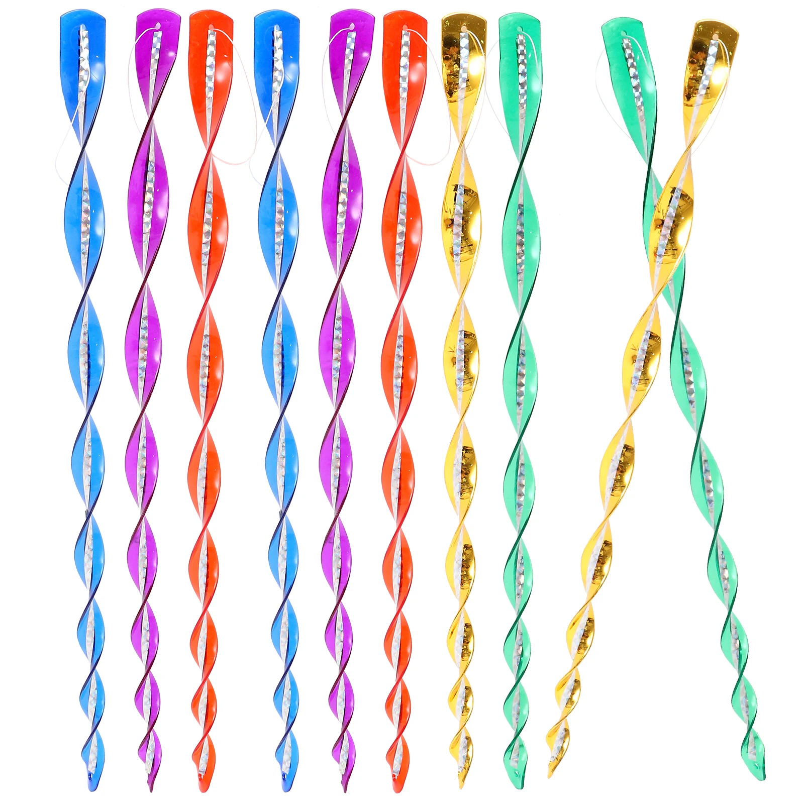 

10Pcs Bird Rods Spiral Reflective Repellent Rods Outdoor Garden Lawn Pond Bird Deterring Device Decorative Keep Birds Supplies