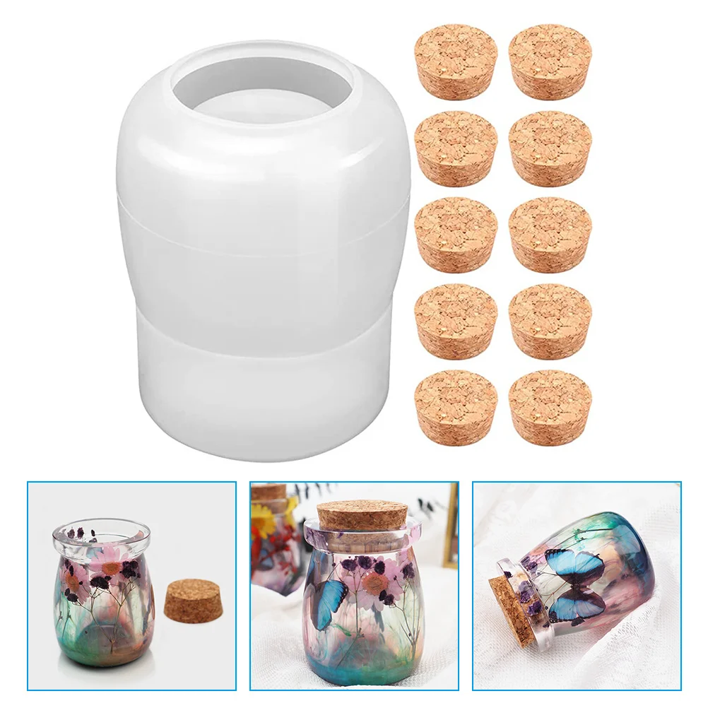 Cork Stoppers Storage Tank Mold Candy Jars with Lids Epoxy Silicone Casting Corkscrew Resin Molds