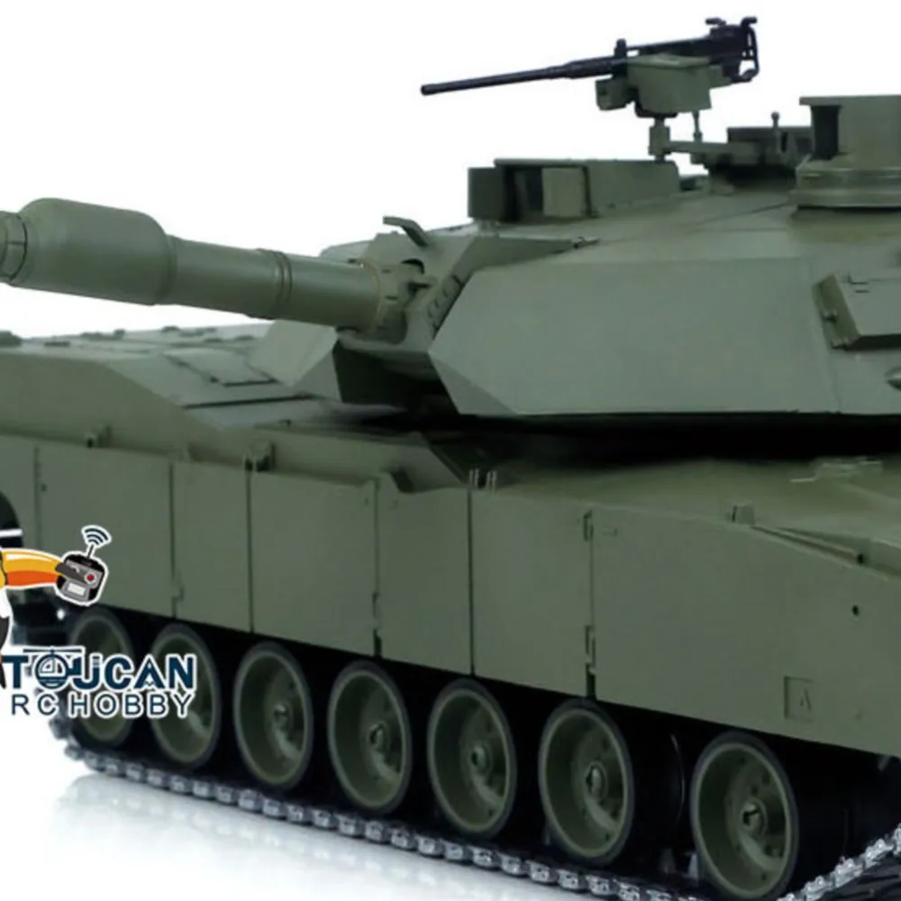 

Металлический TOUCAN 1/16 RC Tank Abrams M1A2 3918 Вращение на 360° ИК-система Баррель Подъемная отдача Курение FPV Камера Дистанционное управление Танки