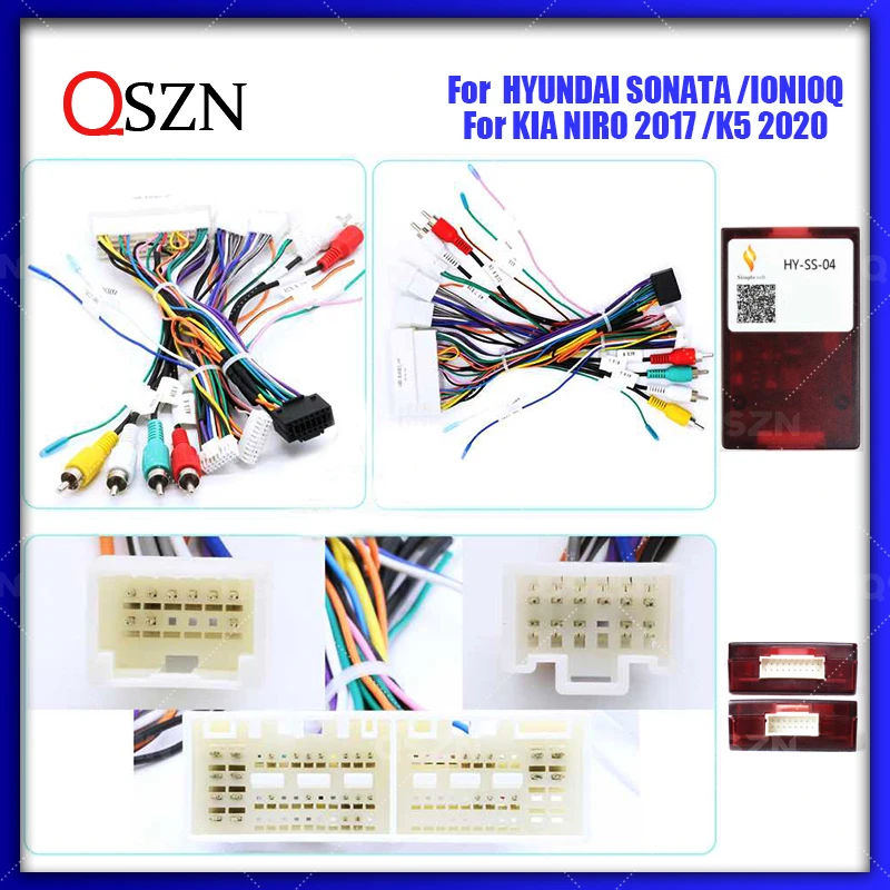 

QSZN 16 PIN android Canbus box HY-SS-04 Adaptor for HYUNDAI SONATA /IONIOQ For KIA NIRO/K5 Wirng Harness Power Cable Car radio