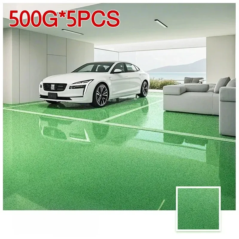 500g Oplosmiddelvrije Zelfnivellerende Platte Epoxy Vloerverf Slijtvaste Waterdichte Kleur Zand Vloercoating Imitatie Marmeren Verf