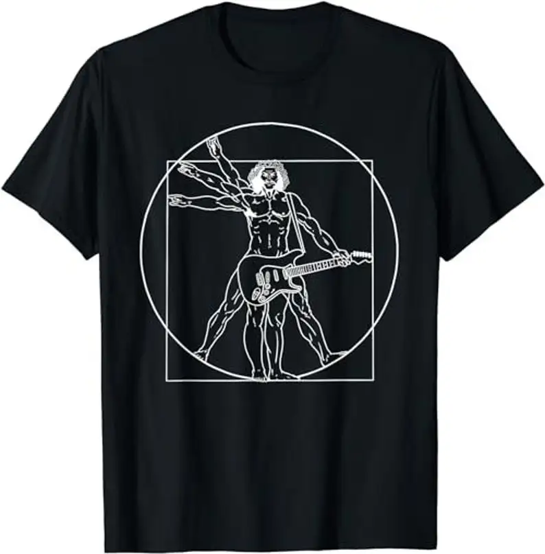 Guitar Shirt Da Vinci Vitruvian Man Guitar Player Musicians T-Shirt, Sweatshirt, Hoodie - 43387