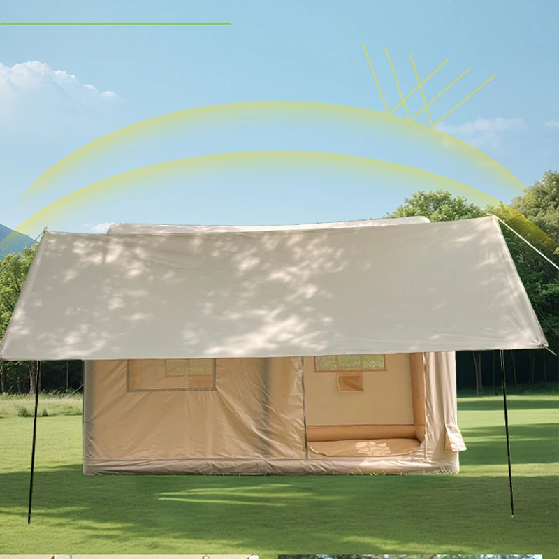 

Large Outdoor Inflatable Oxford Four-Season Ridge Tent 3-4 Person Waterproof Windproof Quick Automatic Opening Family Camping