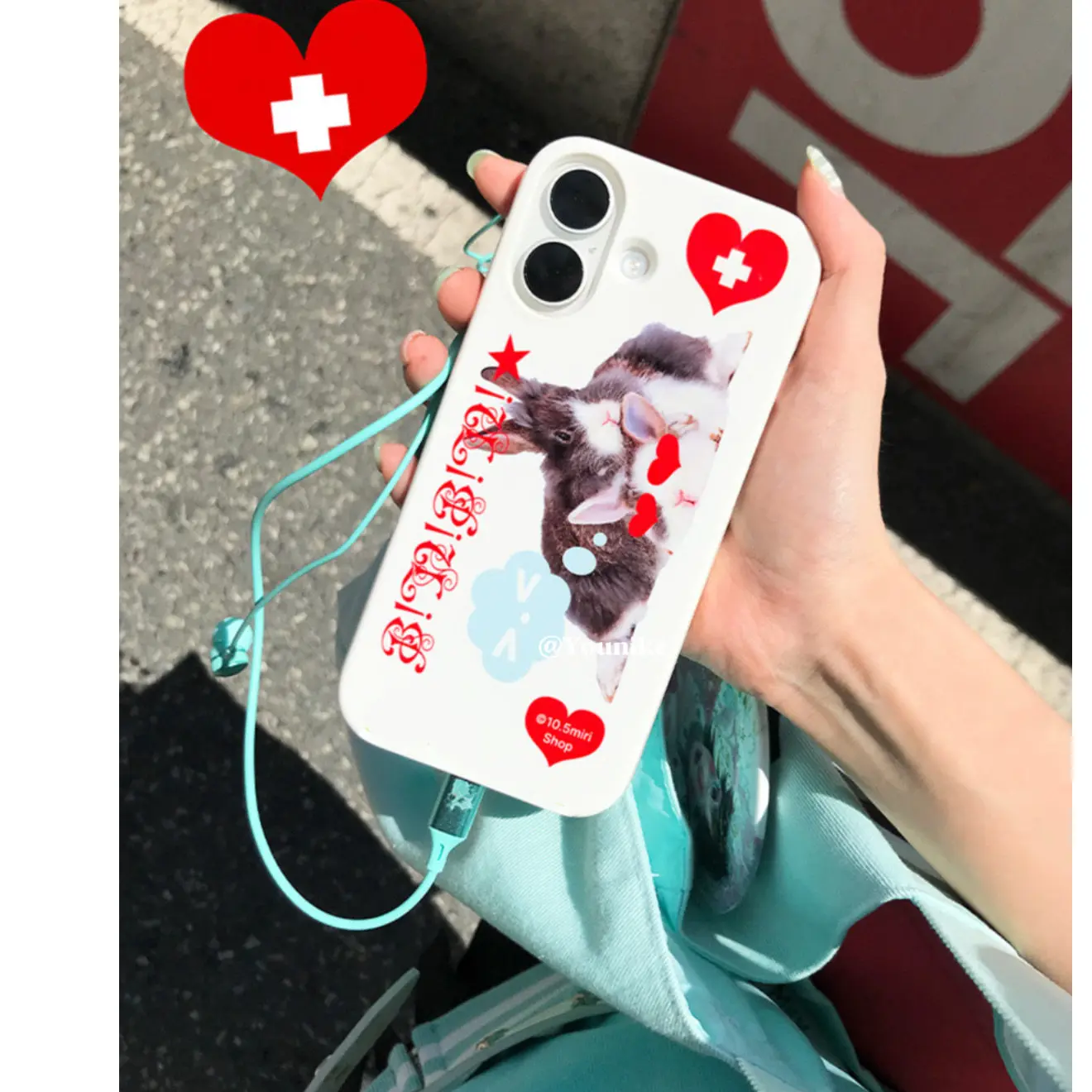 ins Kawaii Bunny Rabbit Y2K Girl Love Sweet Phone Case For iPhone 18 17 16 15 14 13 12 11 Pro XR XS X Max 15 Plus Cover