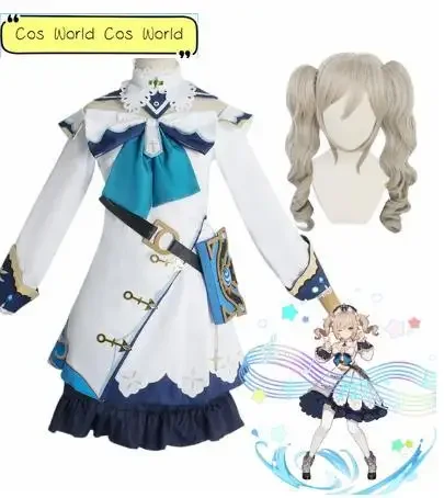 Anime Genshin Impact Barbara Gunnhildr Cosplay Costume Dress Uniform Saias Halloween Clothes