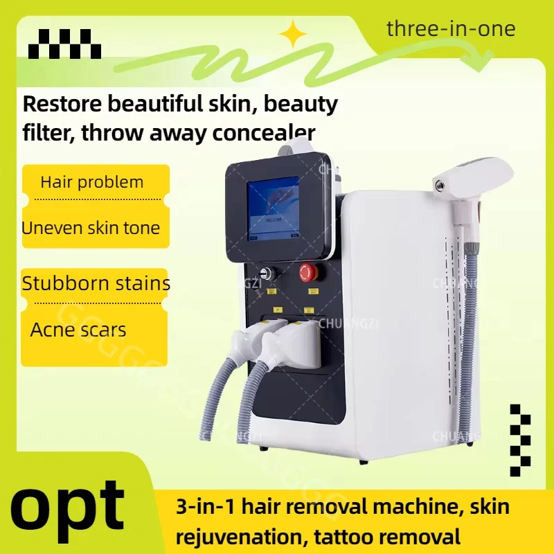 Tattoo Removal Laser Machine  OPT 3 in1  Portable  Skin Rejuvenation All Skin Colors Permanent Hair Professional Equipment