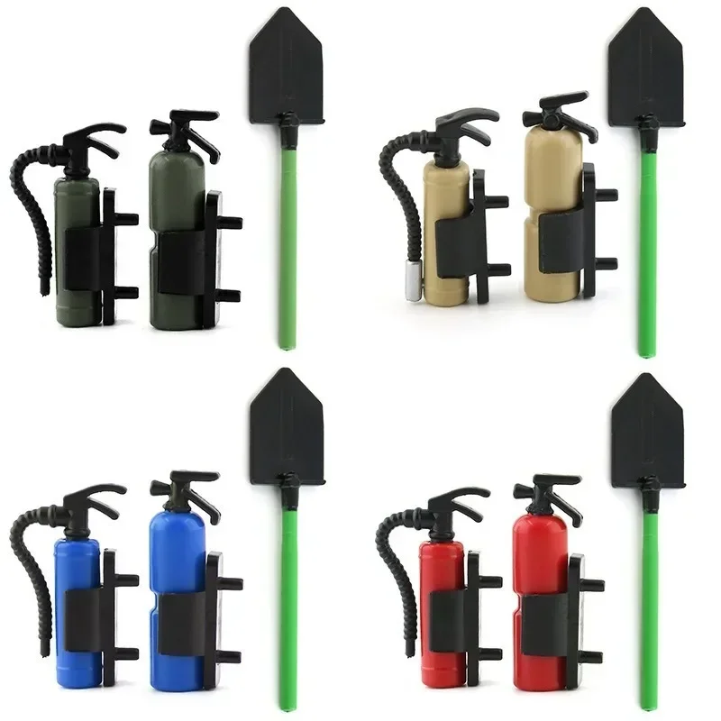 Simulation Fire Ex-tinguisher & Military Shovel for 1/10 RC Climbing Car TRX4 TRX6 SCX10 D90  Tools Decorations Accessories