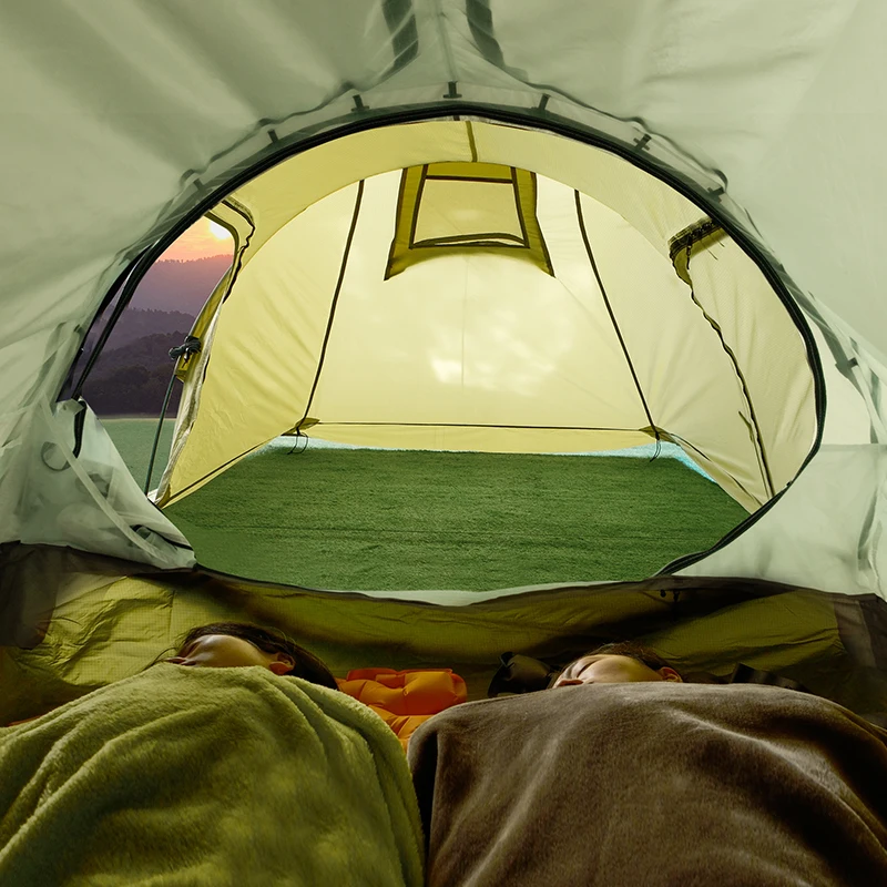 Easy Set up Tunnel Tent Camping Customizable Double Door Outdoor Tents Waterproof Ventilation Family Pop up Tent for Hiking