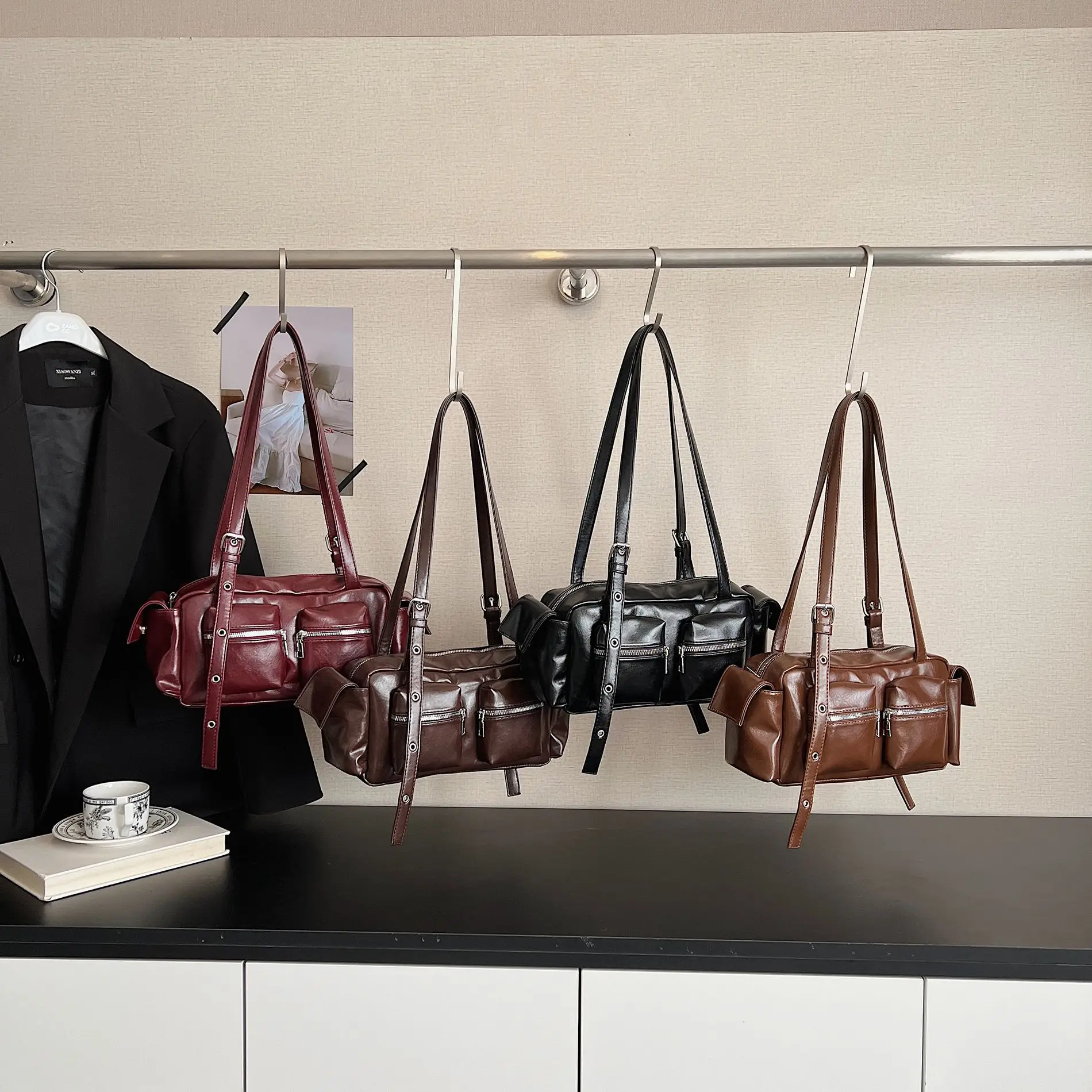 

2025 Luxury Womens Large Tote Bag, Genuine Leather Vintage Multi-way Shoulder Crossbody Purse, Retro Chic Work Bag for Office