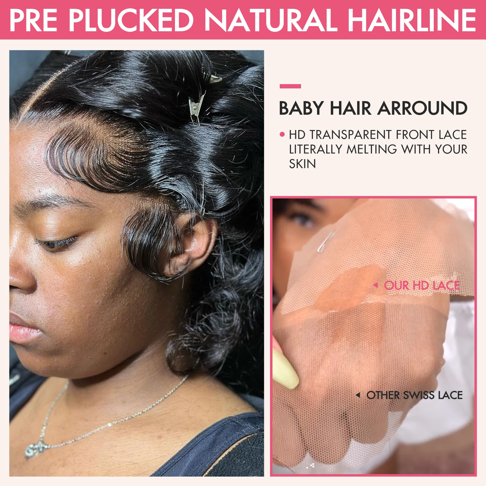 220 الكثافة الجسم موجة الدانتيل الجبهة الباروكات شعر الإنسان شفافة الدانتيل الباروكات الأمامية للنساء 13x6 13x4 خصلات الشعر المستعار الإنسان #4